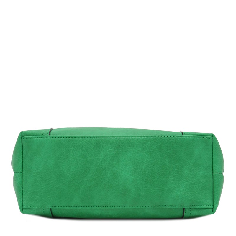Alyssa Hobo Shoulder Bag with Big Snap Hook Hardware (Kelly Green) - Image 4